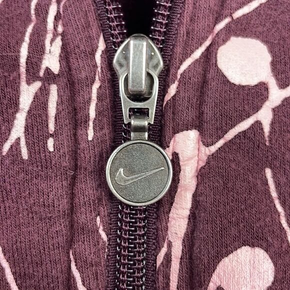 Nike Maroon Full Zip Sweatshirt w/ Pink Abstract design.  Women's XXL - Picture 5 of 7